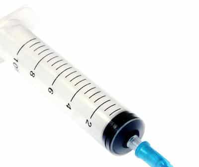 10 mL syringe. 